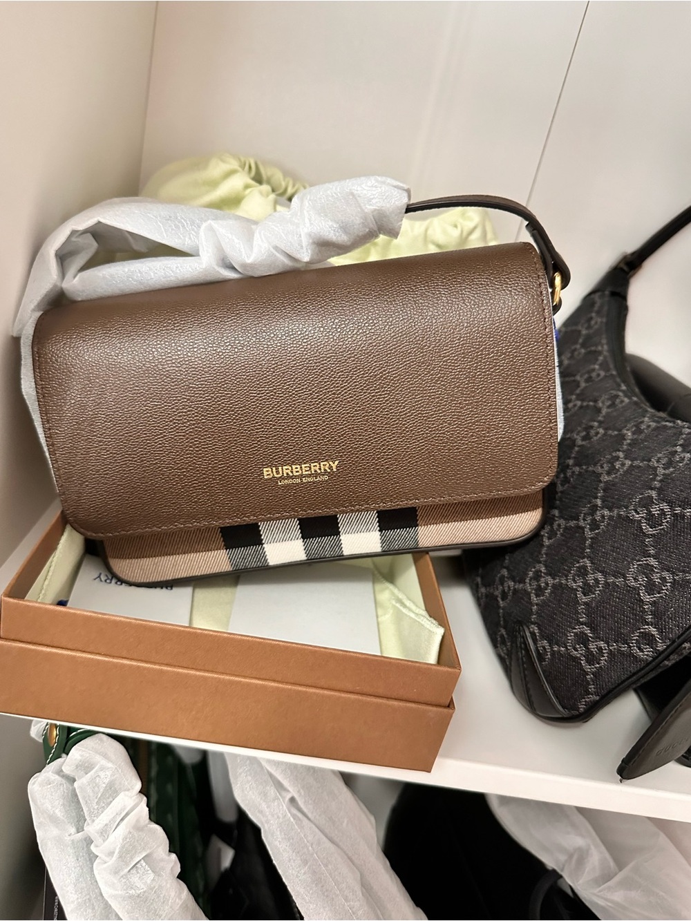 Burberry Hampshire Crossbody Bag in Ebony